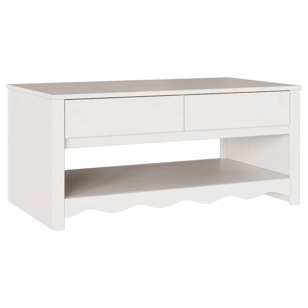 Sofabord Drammen Hvid 99 x 55 x 45 cm Massiv fyrretræ