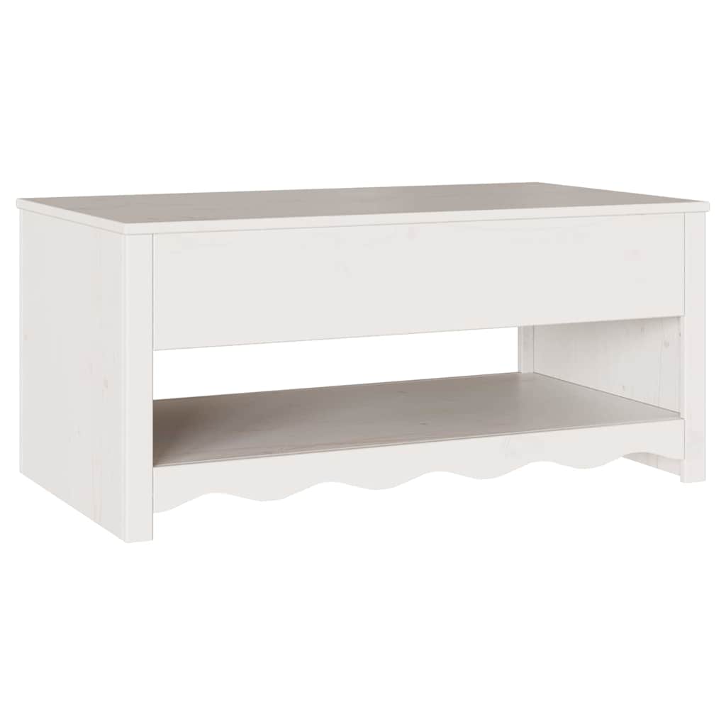 Sofabord Drammen Hvid 99 x 55 x 45 cm Massiv fyrretræ