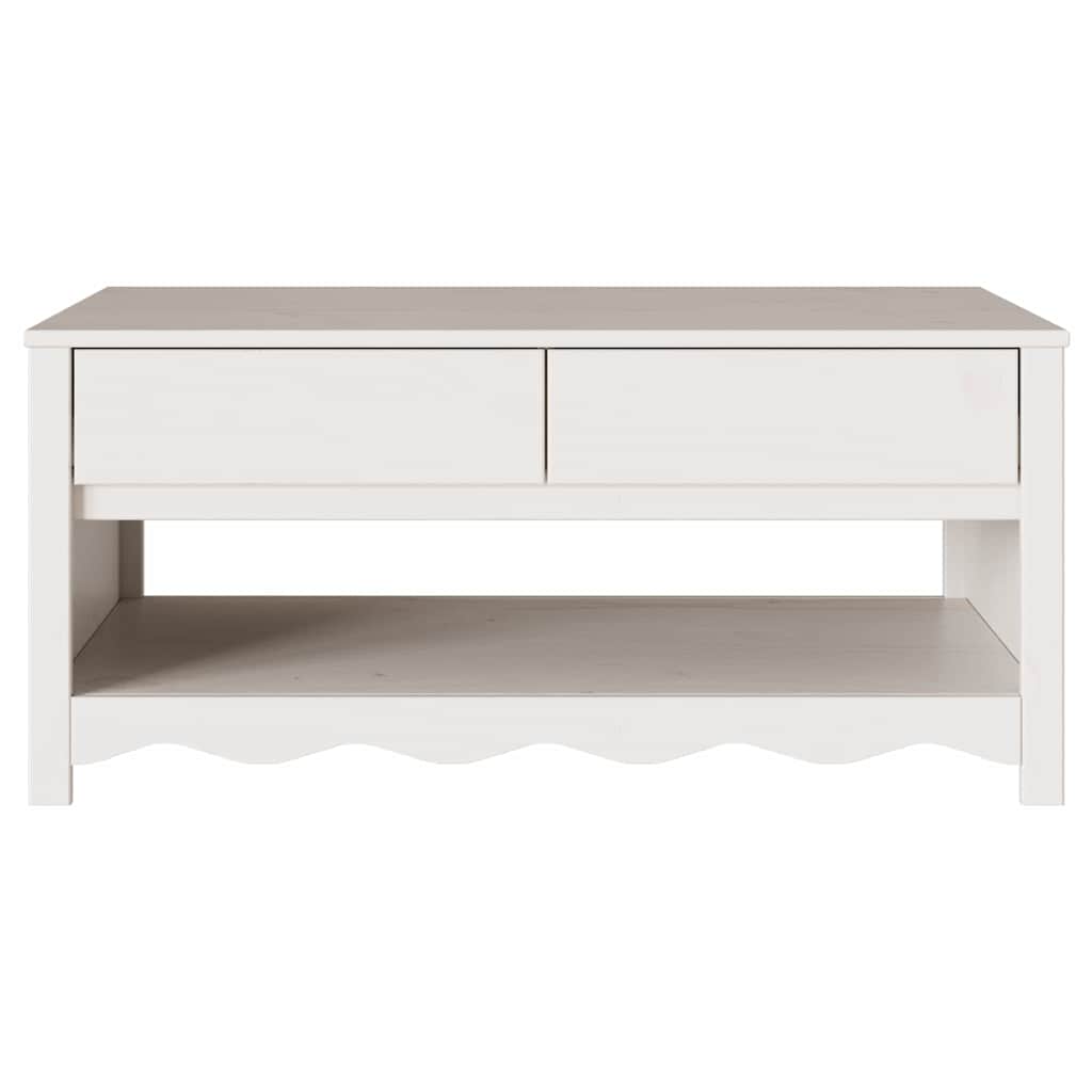 Sofabord Drammen Hvid 99 x 55 x 45 cm Massiv fyrretræ