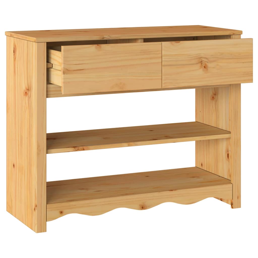 Konsolbord med skuffe Drammen Egetræsfarvet 89,5 x 37 x 73 cm