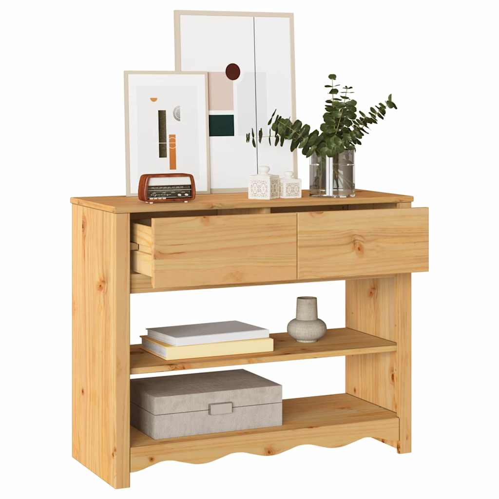 Konsolbord med skuffe Drammen Egetræsfarvet 89,5 x 37 x 73 cm