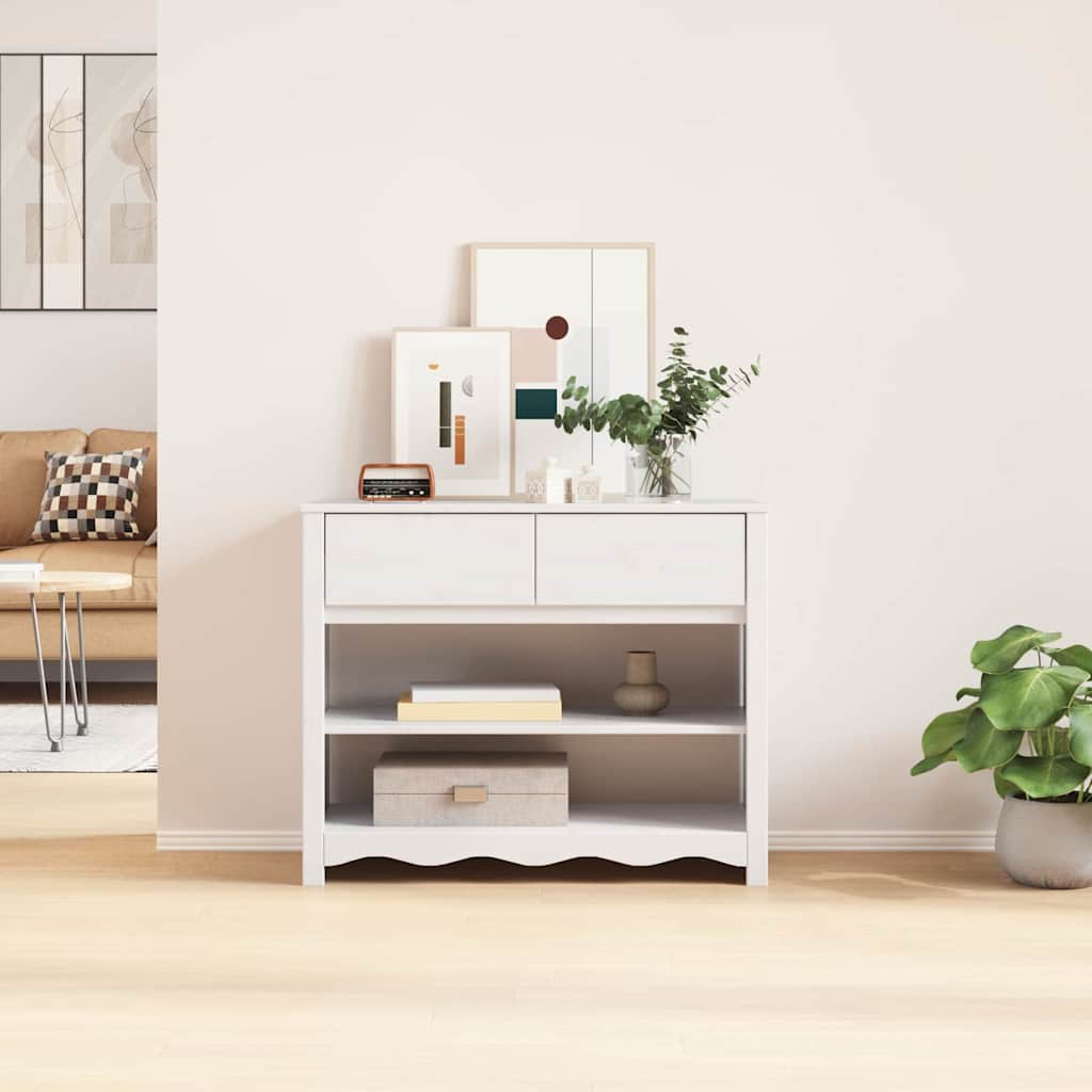 Konsolbord Drammen Hvid 89,5 x 37 x 73 cm Massiv fyrretræ