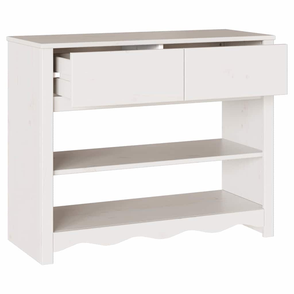 Konsolbord Drammen Hvid 89,5 x 37 x 73 cm Massiv fyrretræ
