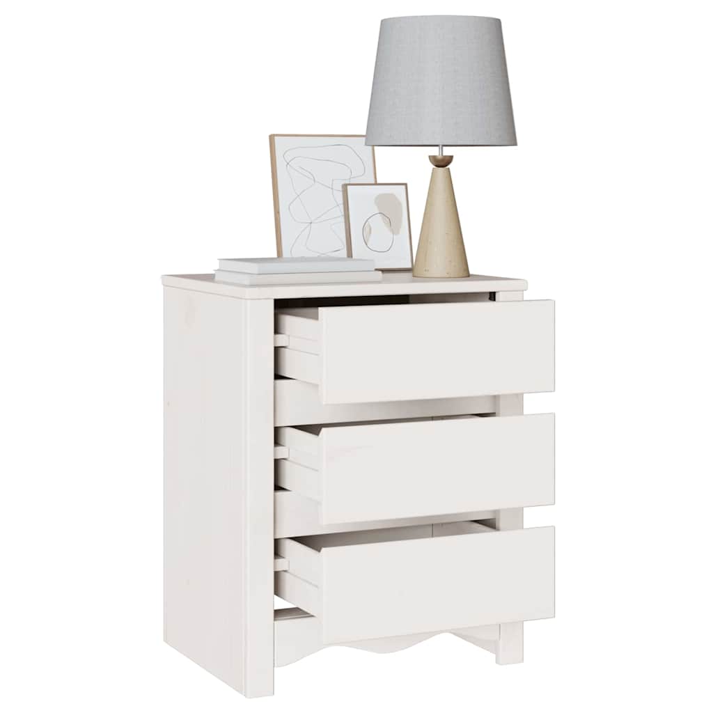 Sofabord Drammen Hvid 45 x 35 x 56 cm Massiv fyrretræ