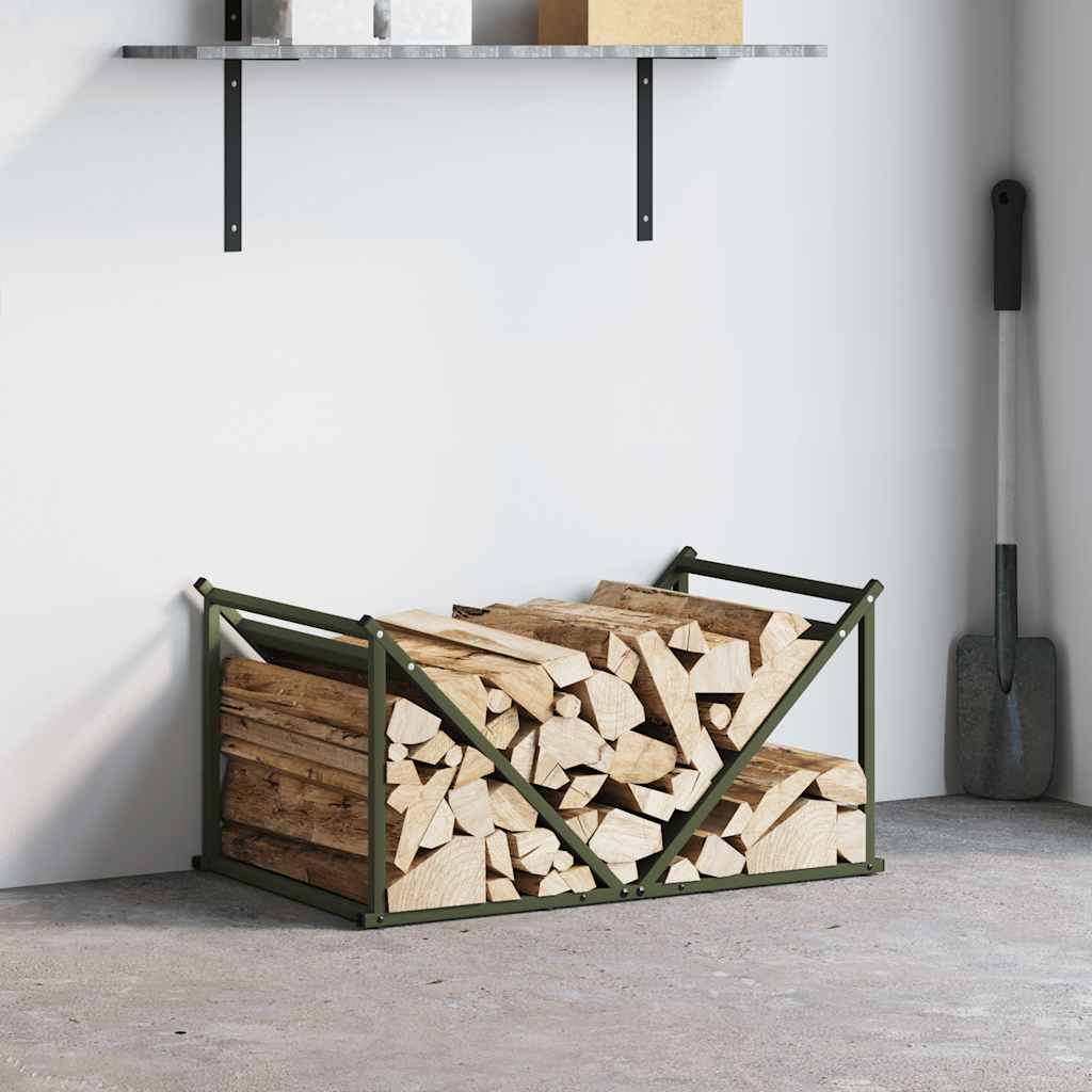 brændestativ 70x43x34,5 cm koldvalset stål olivengrøn