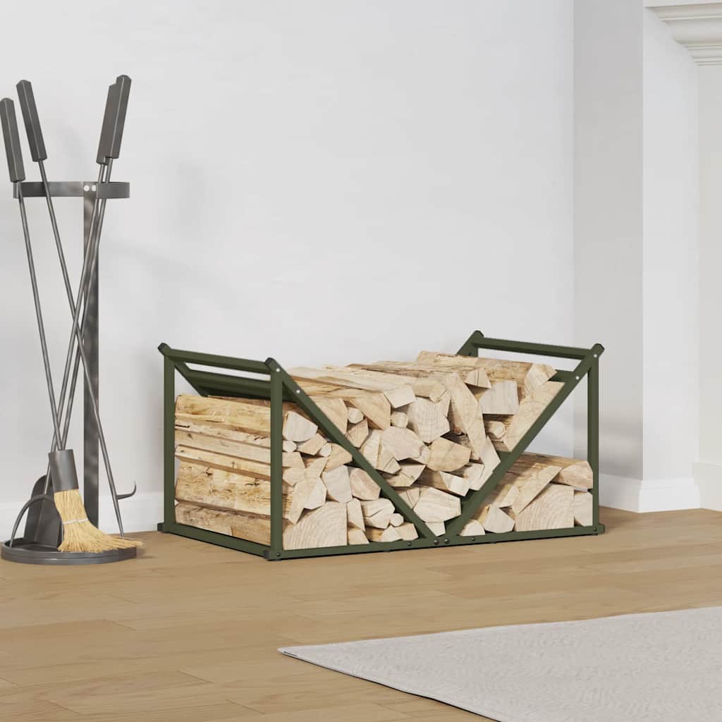 brændestativ 70x43x34,5 cm koldvalset stål olivengrøn