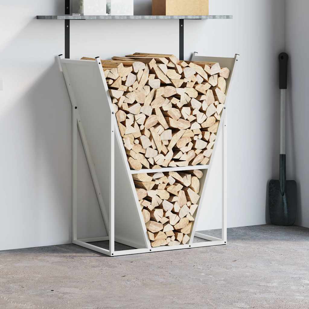 brændestativ 69,5x35x81 cm koldvalset stål hvid