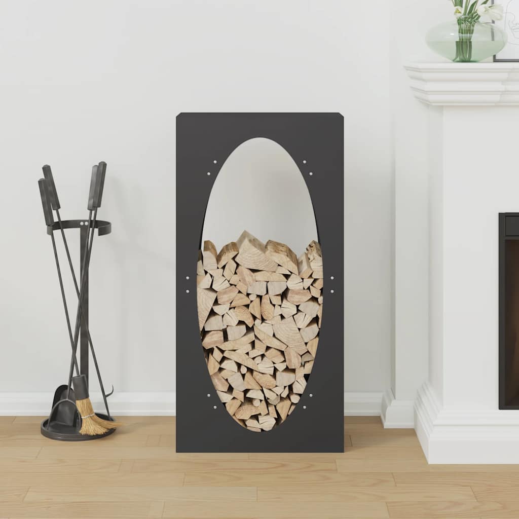 brændestativ 50x23x100 cm koldvalset stål sort