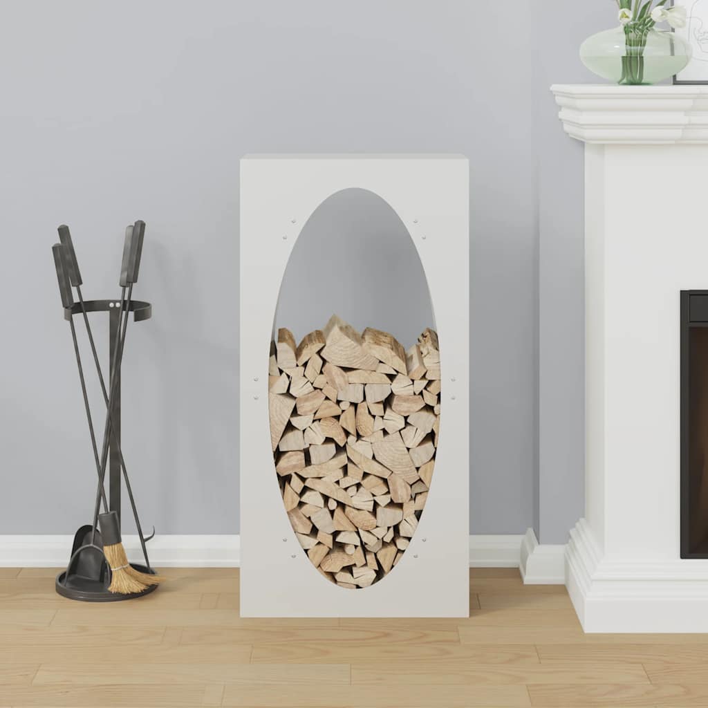 brændestativ 50x23x100 cm koldvalset stål hvid