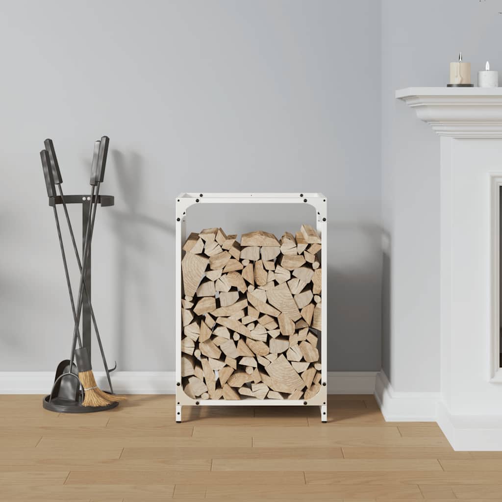 brændestativ 44x28x65 cm koldvalset stål hvid