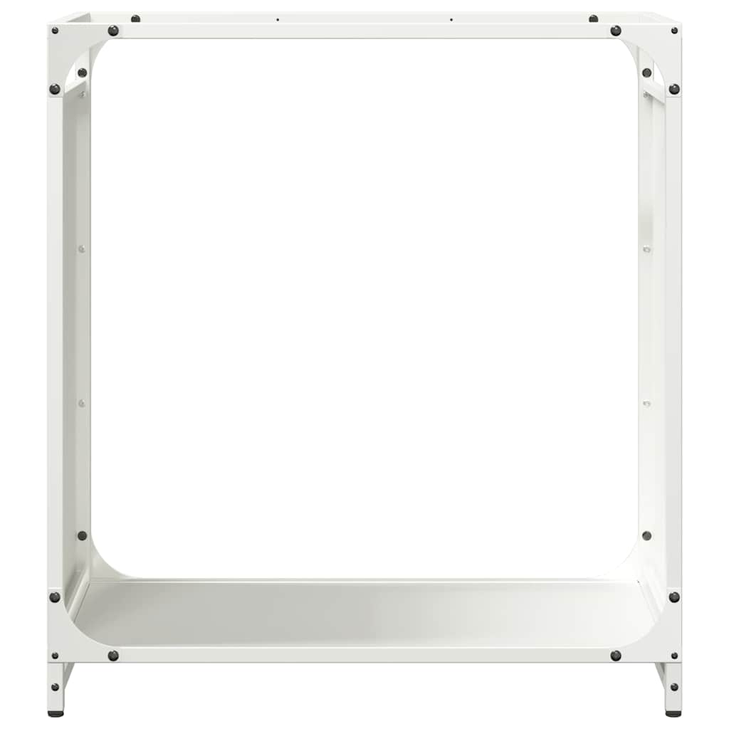 brændestativ 60x28x65 cm koldvalset stål hvid