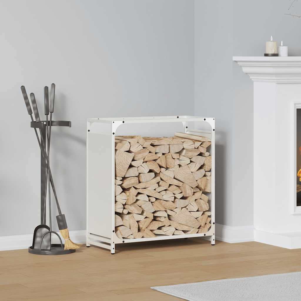 brændestativ 60x28x65 cm koldvalset stål hvid