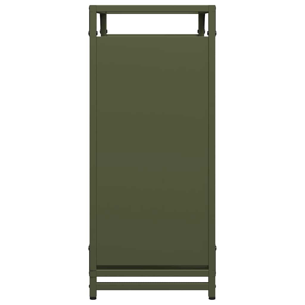 brændestativ 60x28x65 cm koldvalset stål olivengrøn