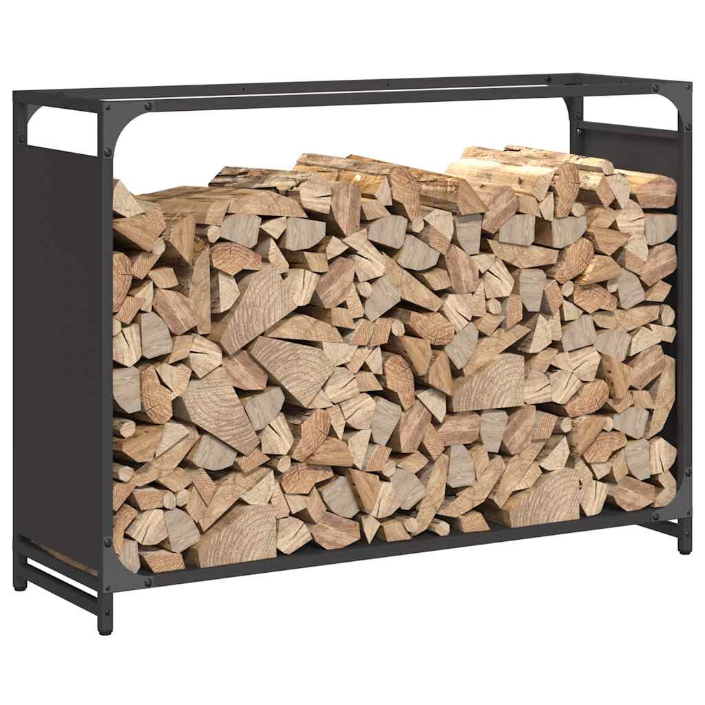brændestativ 90x28x65 cm koldvalset stål sort