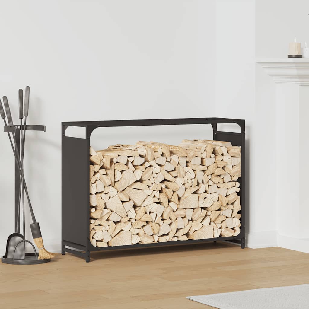 brændestativ 90x28x65 cm koldvalset stål sort