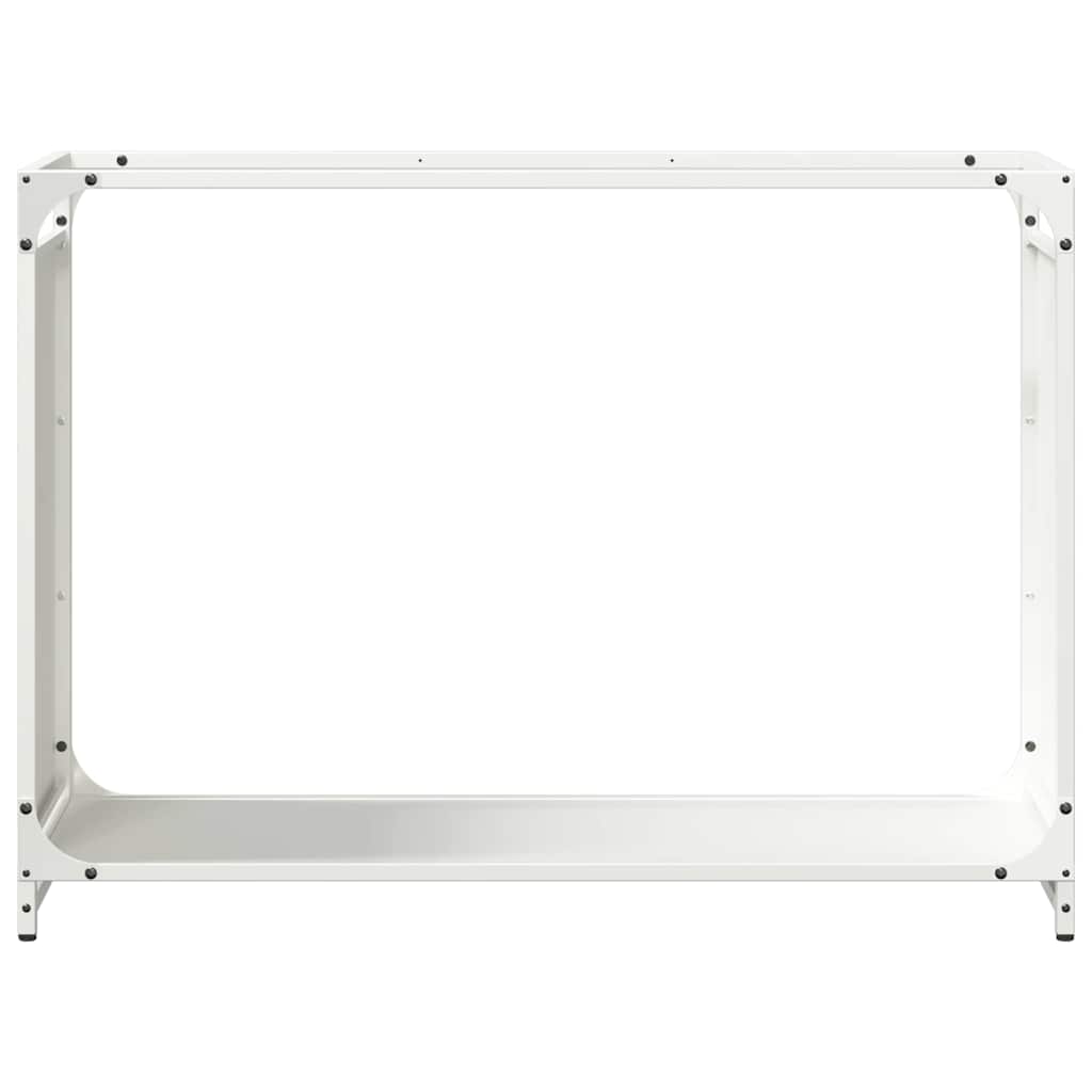 brændestativ 90x28x65 cm koldvalset stål hvid
