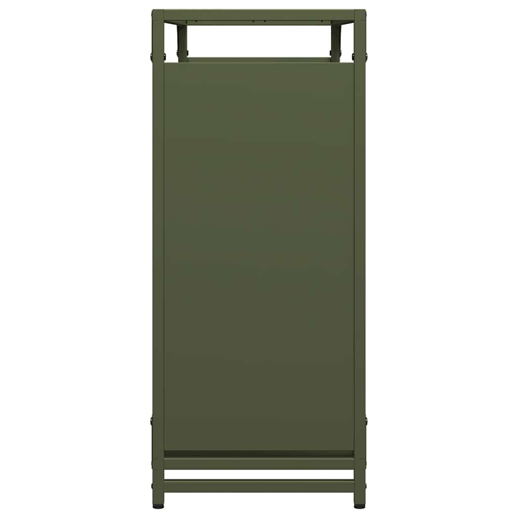 brændestativ 90x28x65 cm koldvalset stål olivengrøn
