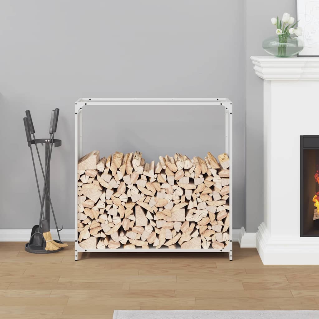 brændestativ 90x28x90 cm koldvalset stål hvid