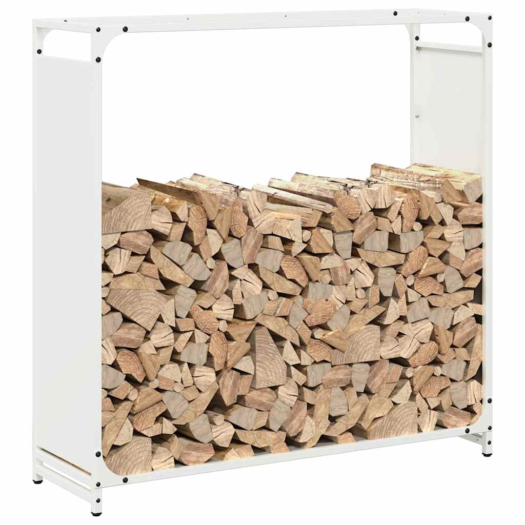brændestativ 90x28x90 cm koldvalset stål hvid