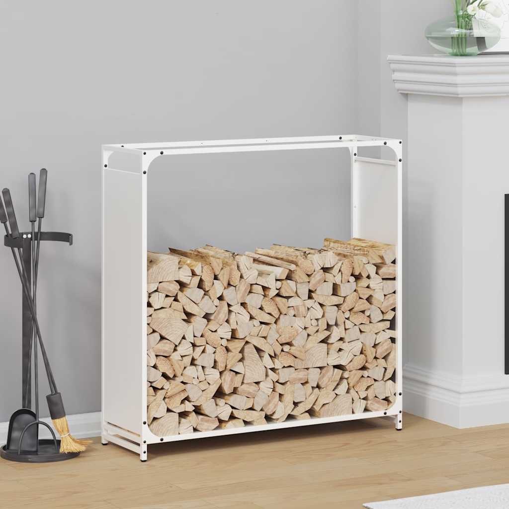 brændestativ 90x28x90 cm koldvalset stål hvid