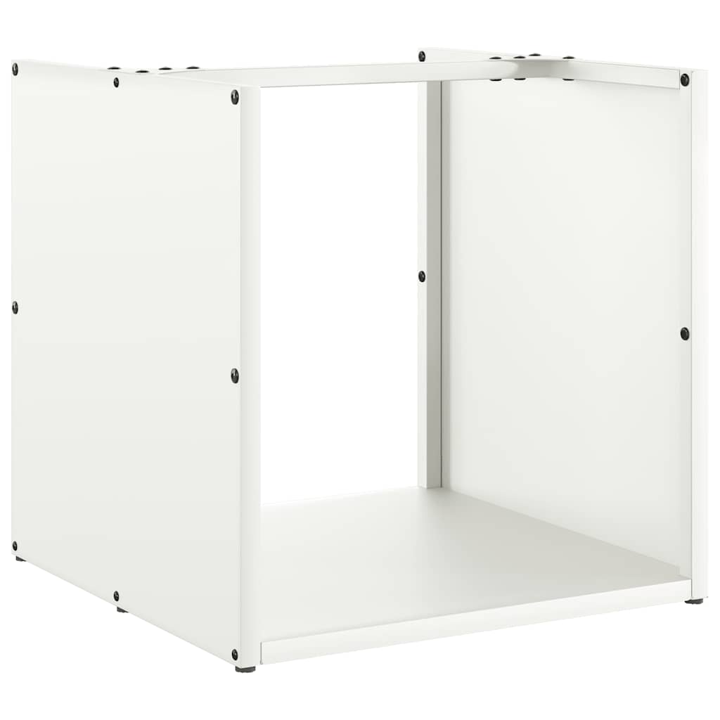 brændestativ 40x40x40 cm koldvalset stål hvid