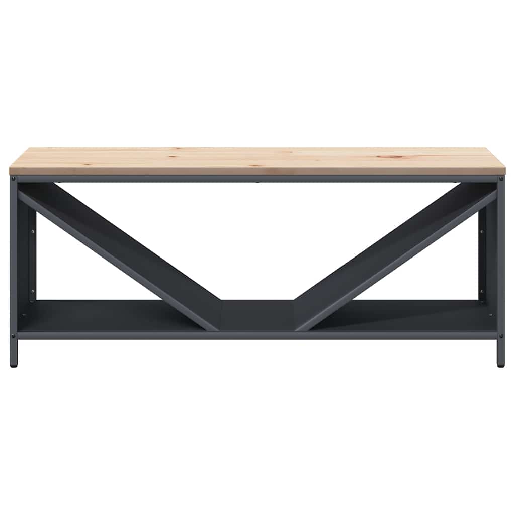 brændestativ med trætop 100,5x35,5x40 cm antracitgrå