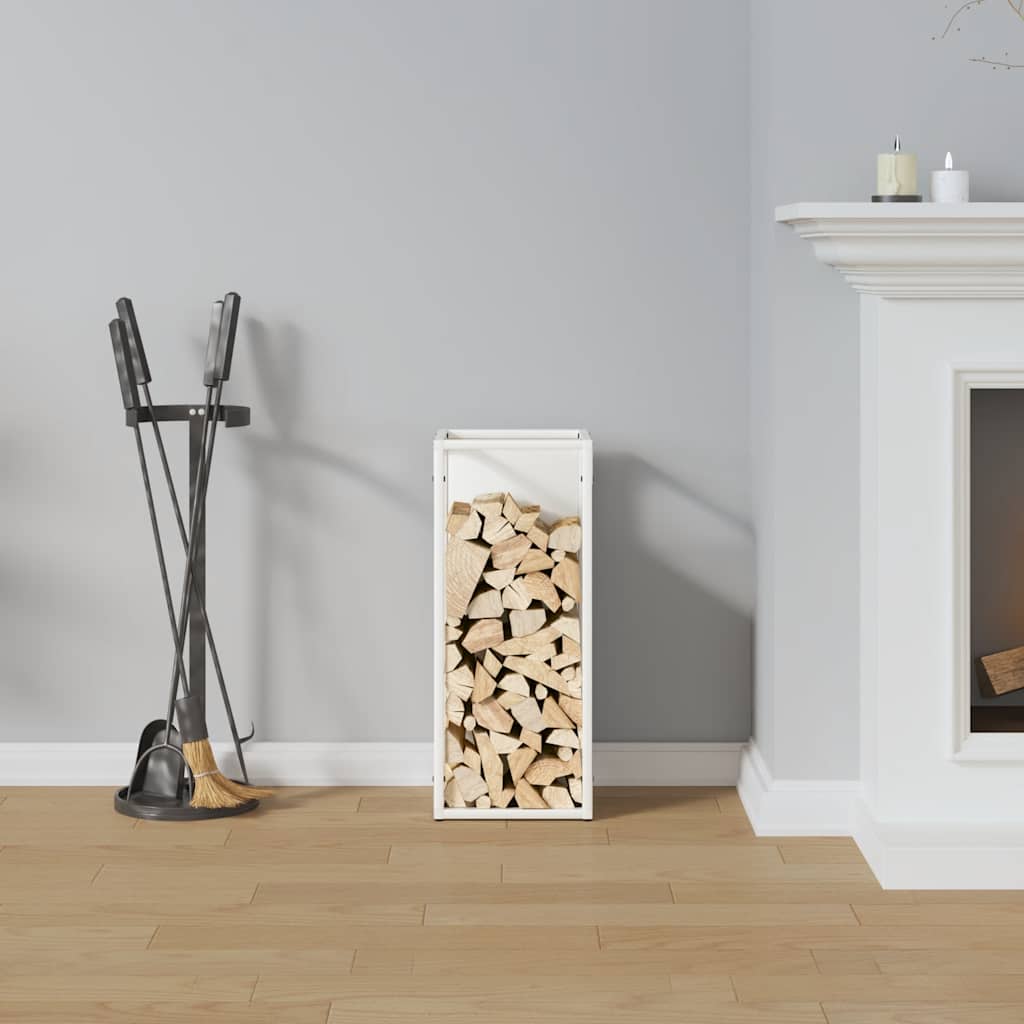 brændestativ 25x25x60 cm koldvalset stål hvid