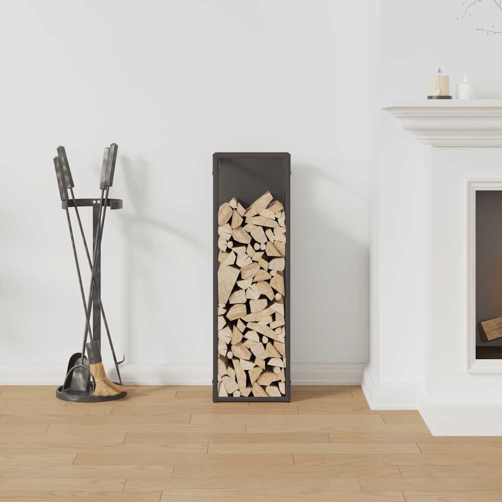 brændestativ 25x25x80 cm koldvalset stål sort