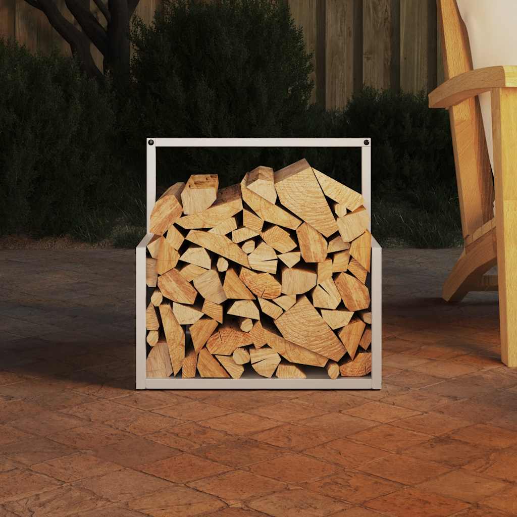 brændestativ 40x40x40 cm koldvalset stål hvid