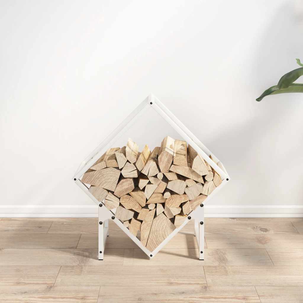 brændestativ 50x25x50 cm koldvalset stål hvid