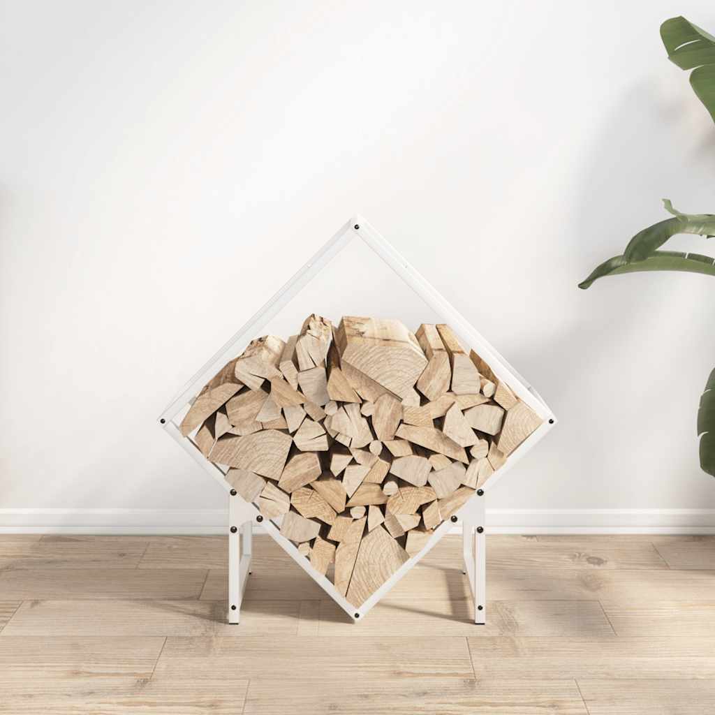 brændestativ 60x25x60 cm koldvalset stål hvid