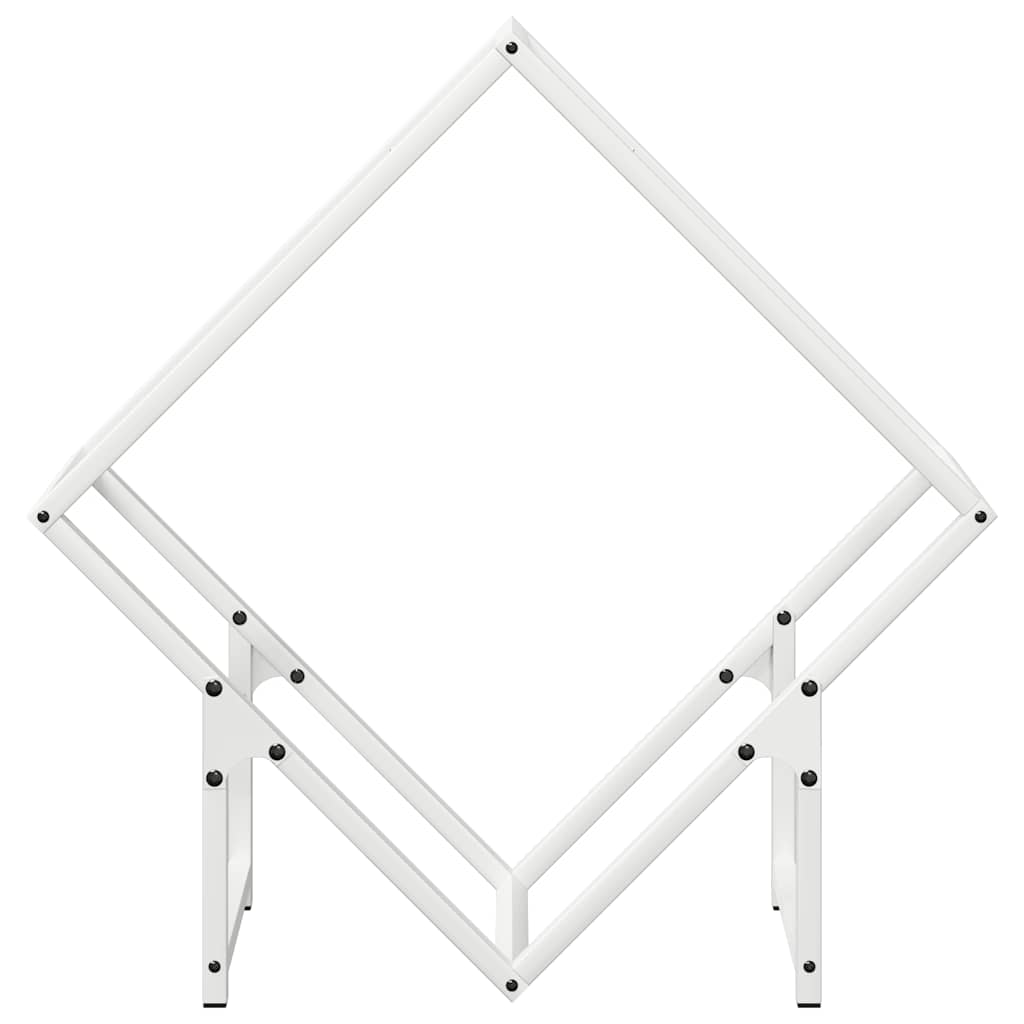 brændestativ 60x25x60 cm koldvalset stål hvid