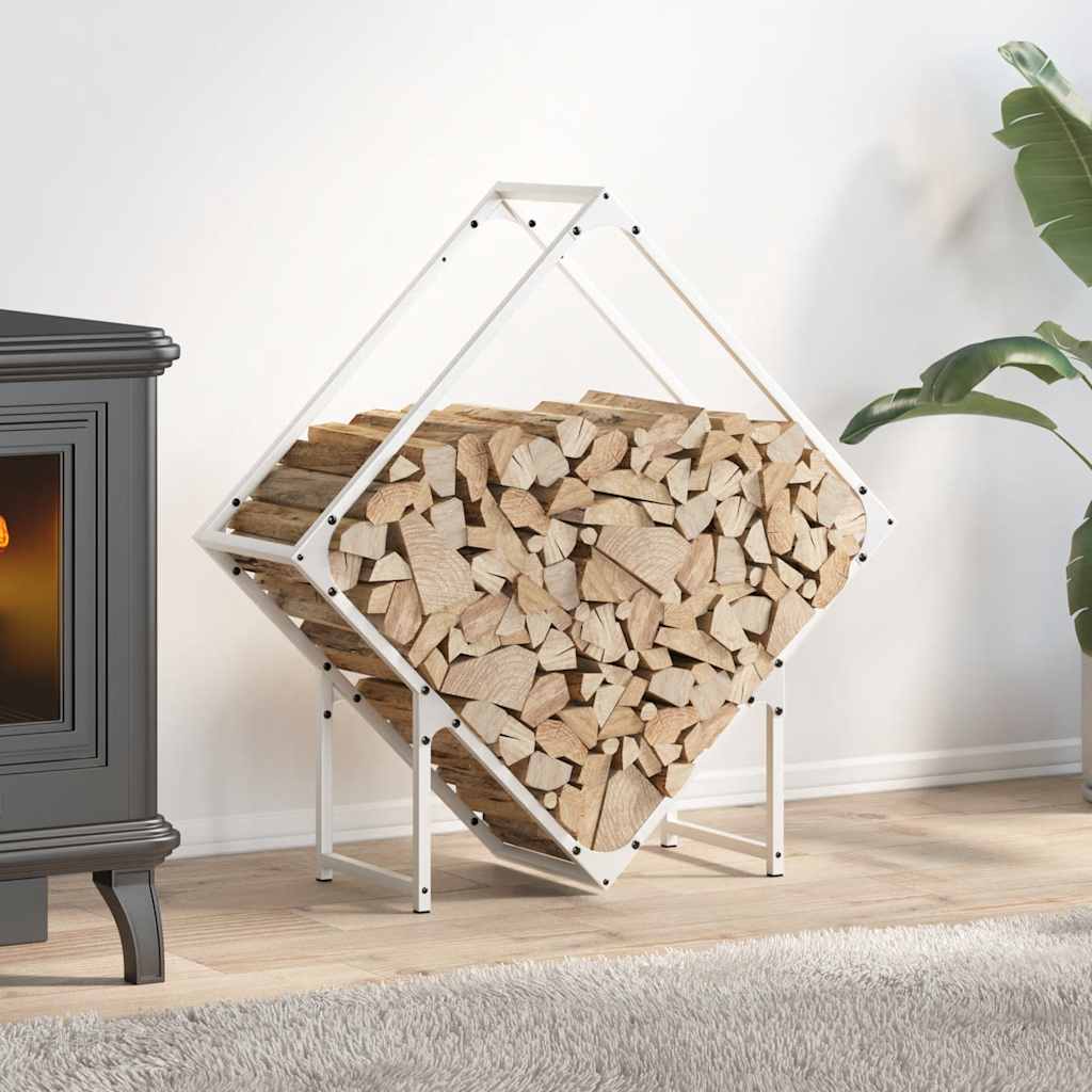 brændestativ 80x25x80 cm koldvalset stål hvid