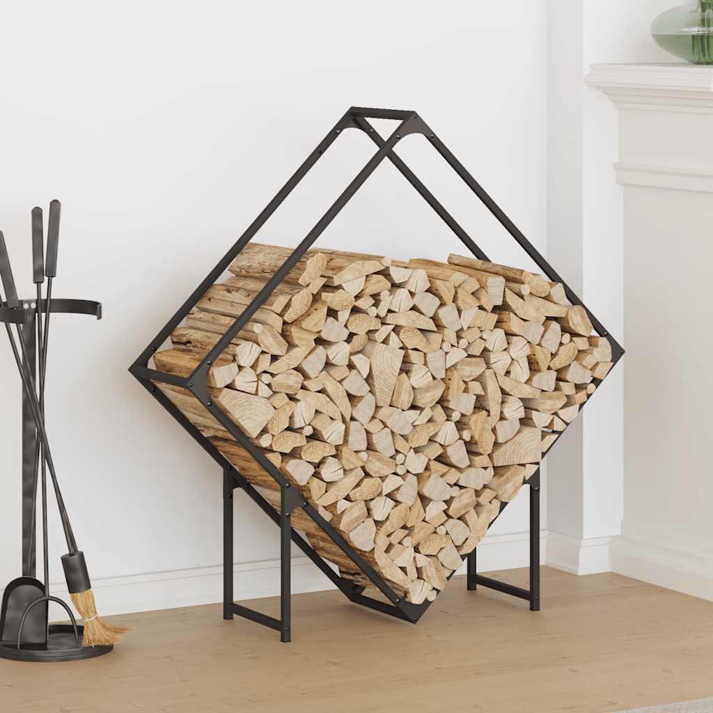 brændestativ 100x25x100 cm koldvalset stål sort