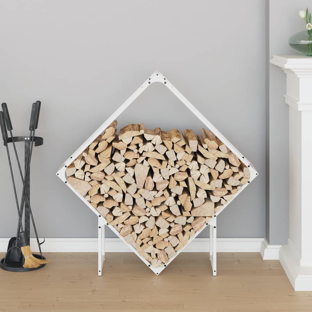 brændestativ 100x25x100 cm koldvalset stål hvid