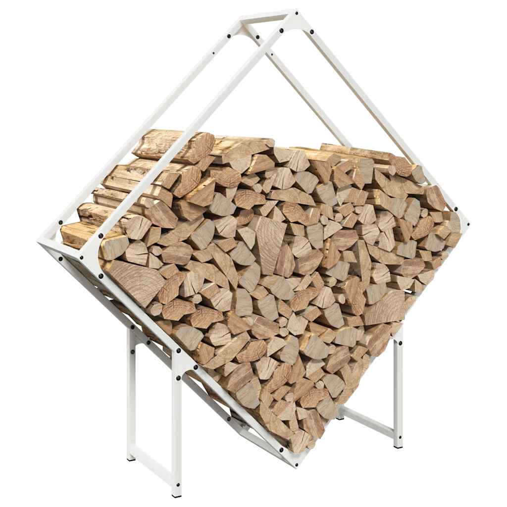 brændestativ 100x25x100 cm koldvalset stål hvid