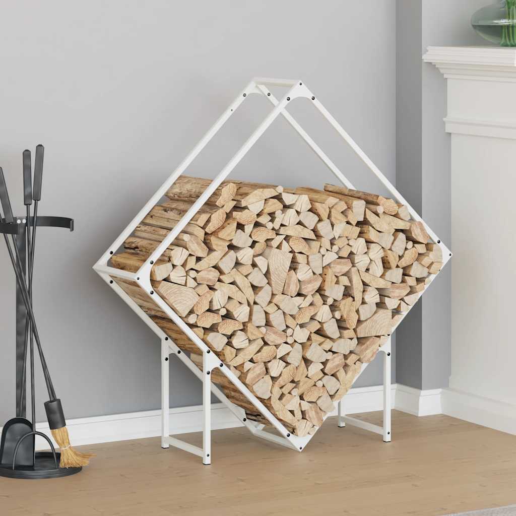 brændestativ 100x25x100 cm koldvalset stål hvid