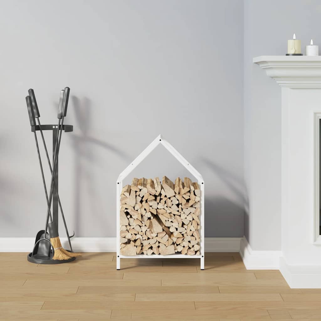 brændestativ 40x25x60 cm koldvalset stål hvid