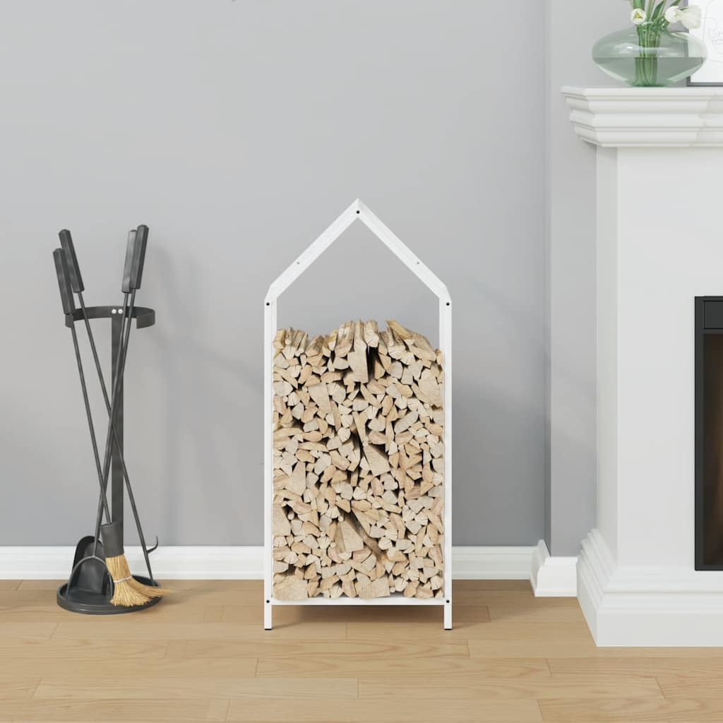 brændestativ 40x25x90 cm koldvalset stål hvid
