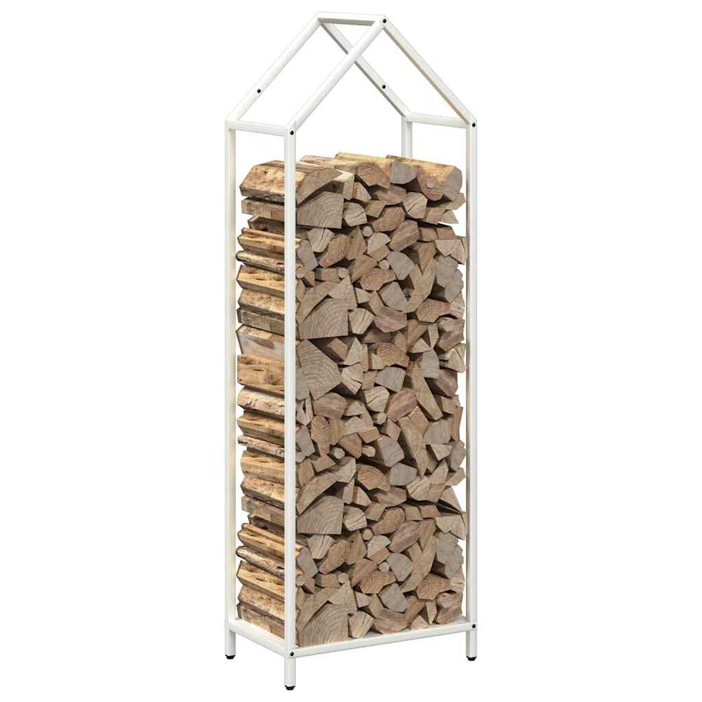 brændestativ 40x25x120 cm koldvalset stål hvid