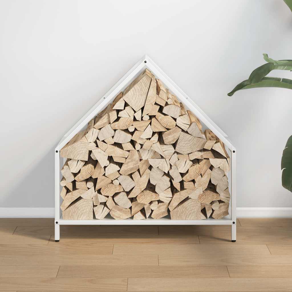 brændestativ 60x25x60 cm koldvalset stål hvid
