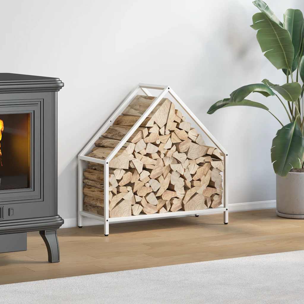 brændestativ 60x25x60 cm koldvalset stål hvid