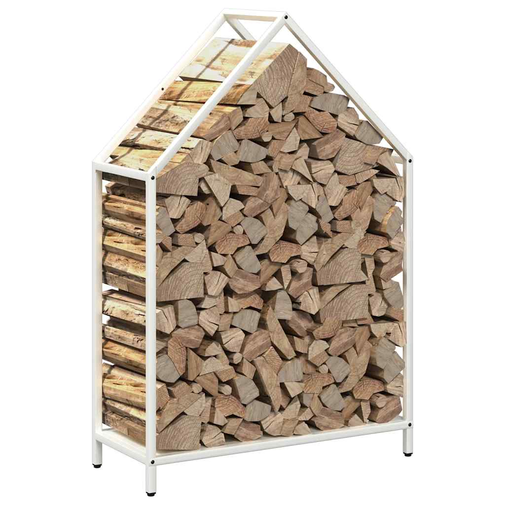 brændestativ 60x25x90 cm koldvalset stål hvid