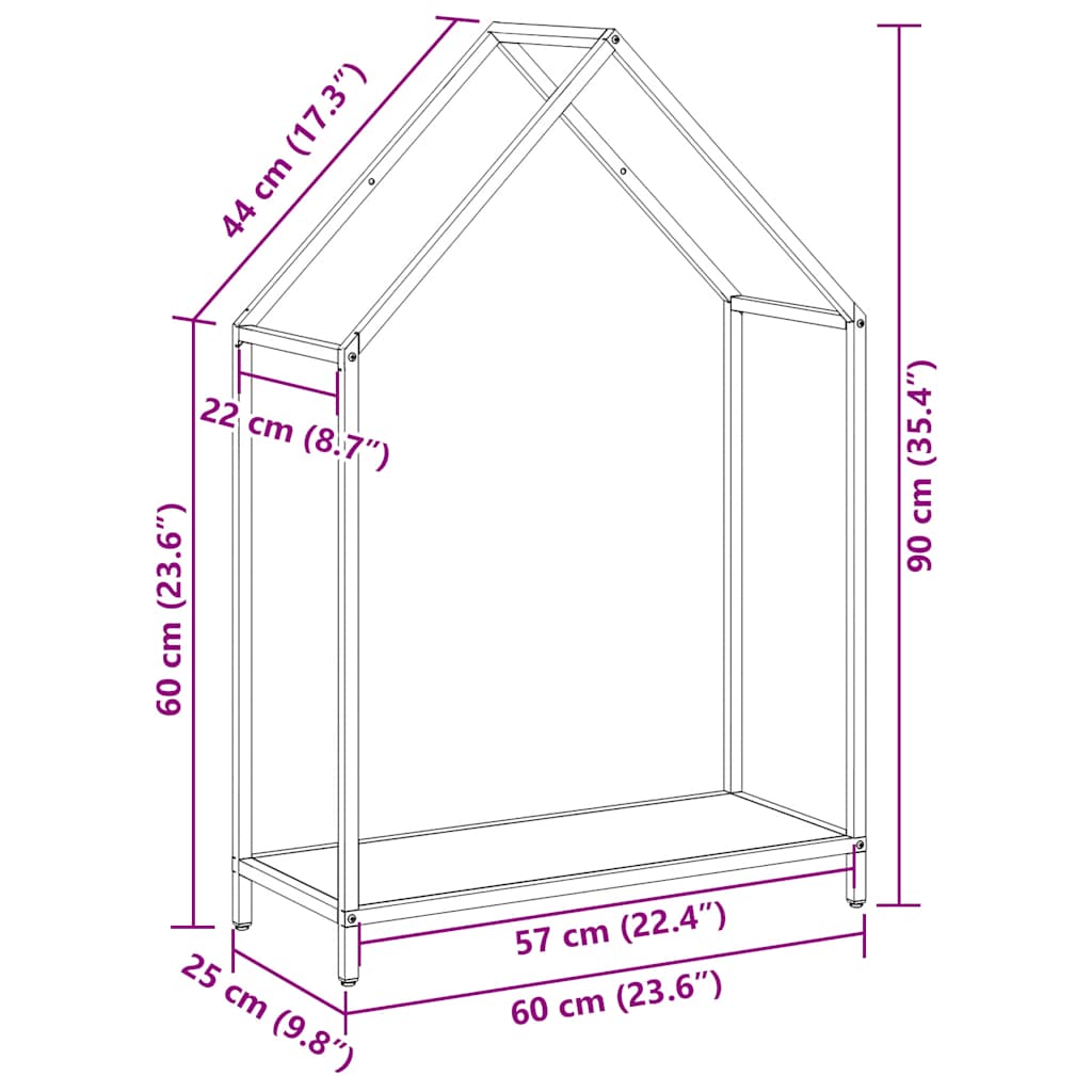 brændestativ 60x25x90 cm koldvalset stål hvid