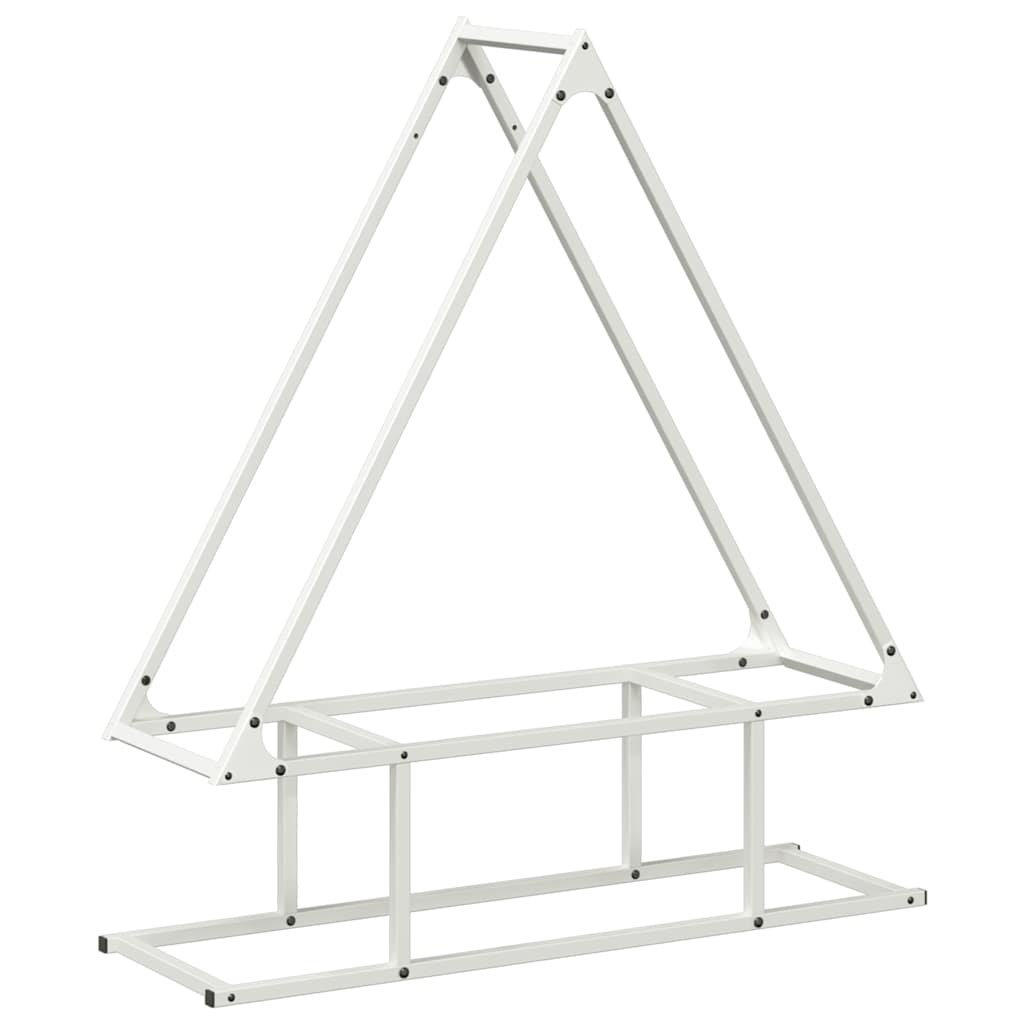 brændestativ 80x25x90 cm koldvalset stål hvid