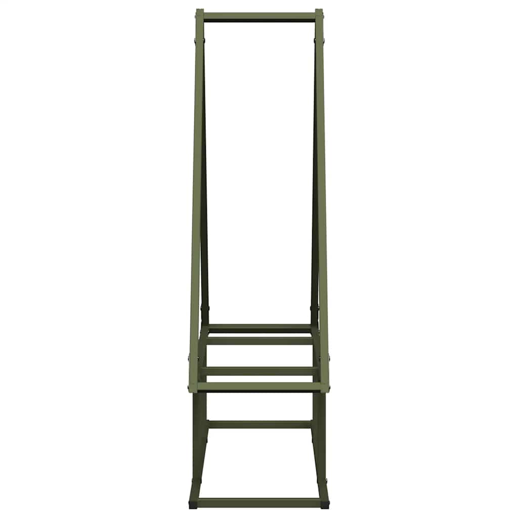 brændestativ 80x25x90 cm koldvalset stål olivengrøn