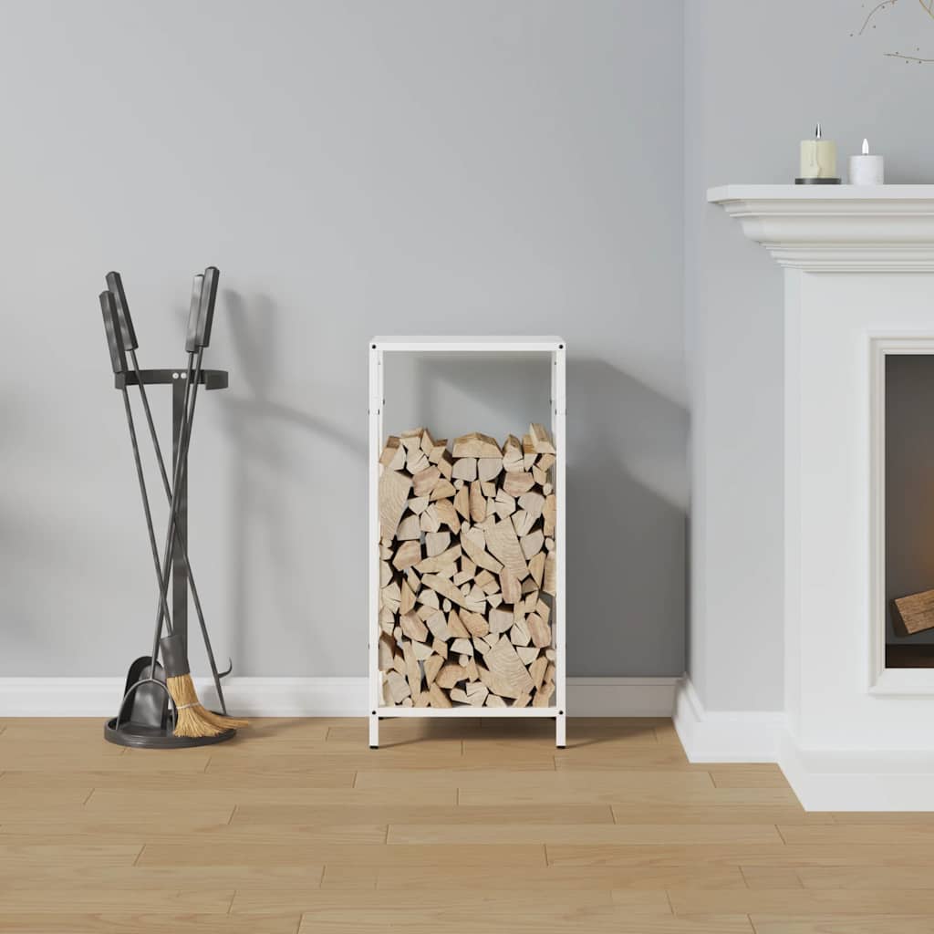 brændestativ 34x25x70 cm koldvalset stål hvid