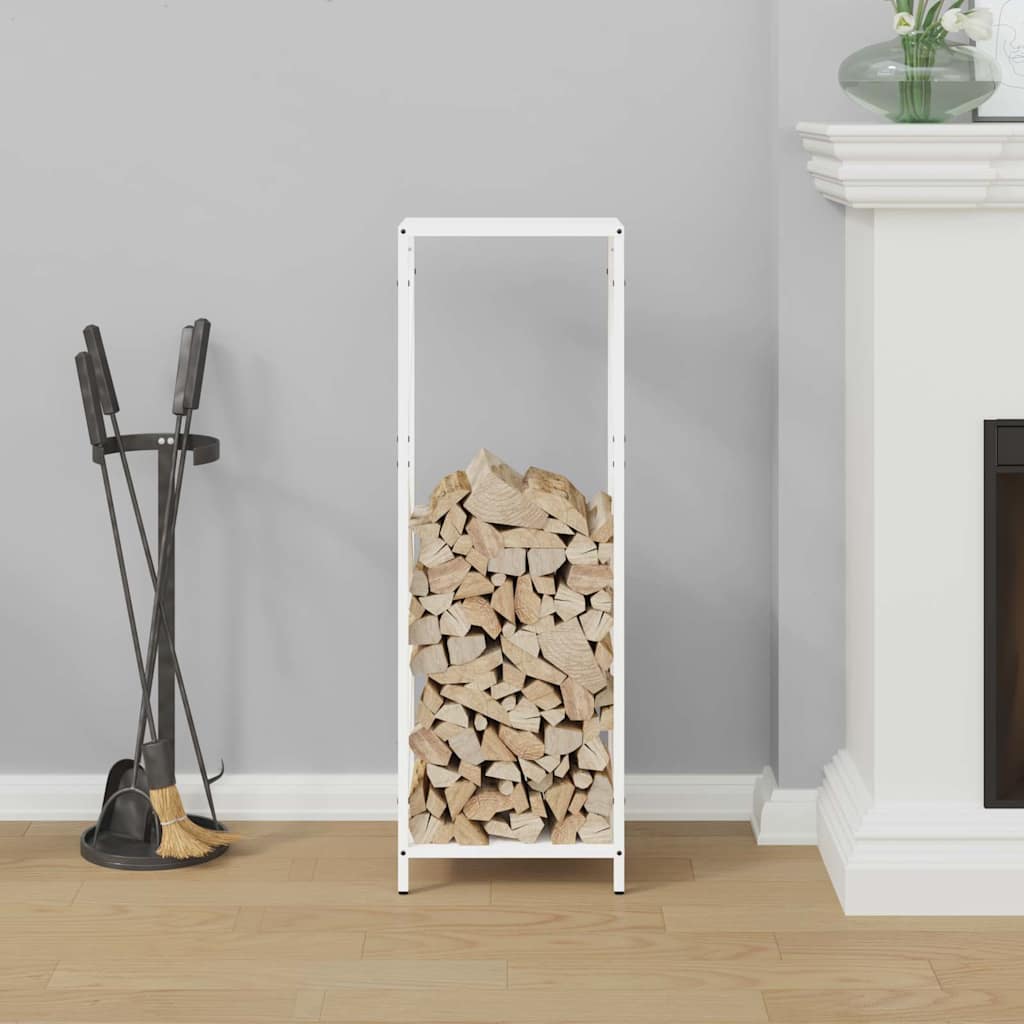 brændestativ 34x25x100 cm koldvalset stål hvid