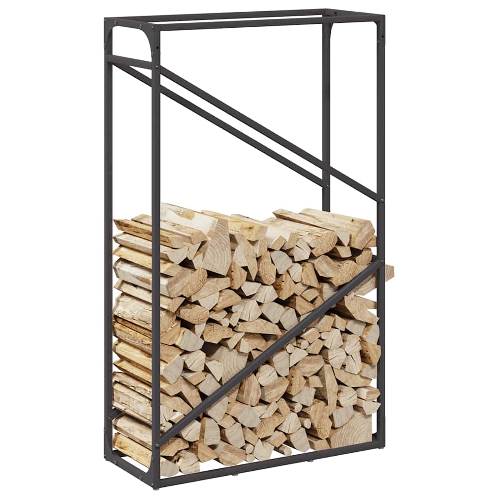 brændestativ 60x25x100 cm koldvalset stål sort