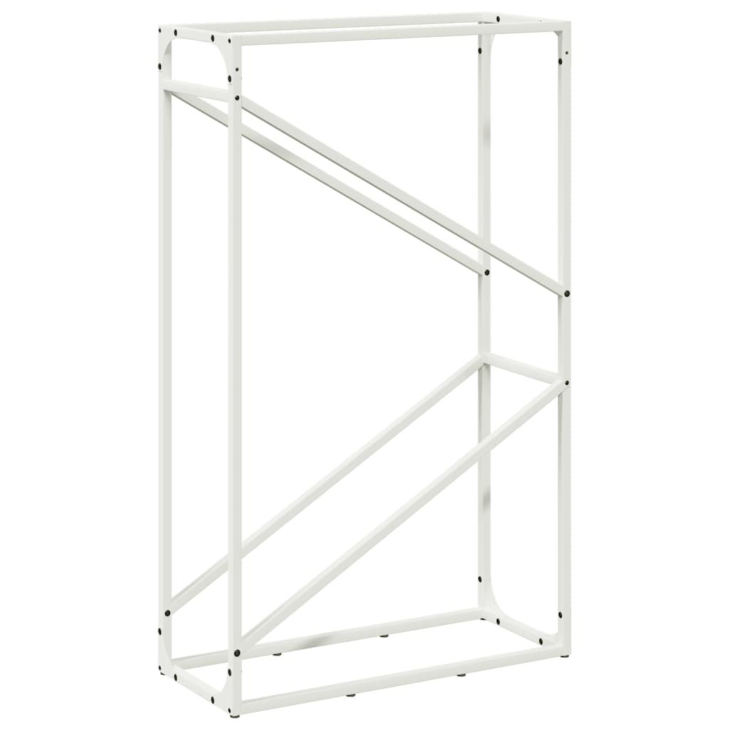 brændestativ 60x25x100 cm koldvalset stål hvid